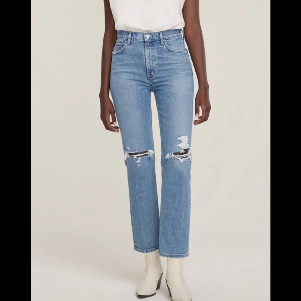 Classic Blue Distressed Women's Jeans